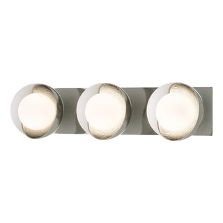 Hubbardton Forge - 201378-SKT-85-02-GG0711 - Brooklyn 3-Light Straight Double Shade Bath Sconce - Brooklyn - Sterling