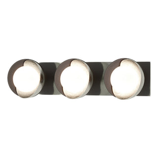 Hubbardton Forge - 201378-SKT-85-10-GG0711 - Brooklyn 3-Light Straight Double Shade Bath Sconce - Brooklyn - Sterling