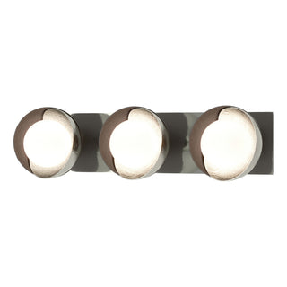 Hubbardton Forge - 201378-SKT-85-14-GG0711 - Brooklyn 3-Light Straight Double Shade Bath Sconce - Brooklyn - Sterling