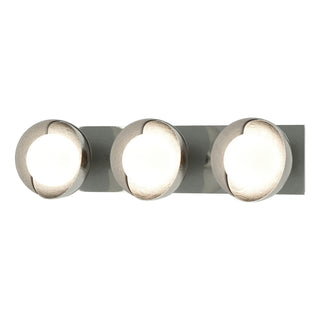Hubbardton Forge - 201378-SKT-85-82-GG0711 - Brooklyn 3-Light Straight Double Shade Bath Sconce - Brooklyn - Sterling