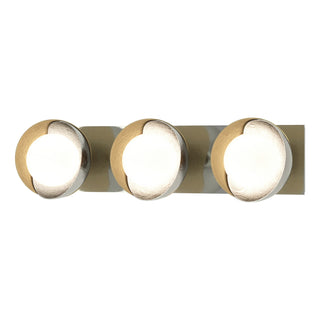 Hubbardton Forge - 201378-SKT-85-86-GG0711 - Brooklyn 3-Light Straight Double Shade Bath Sconce - Brooklyn - Sterling