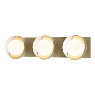 Hubbardton Forge - 201378-SKT-86-02-GG0711 - Brooklyn 3-Light Straight Double Shade Bath Sconce - Brooklyn - Modern Brass
