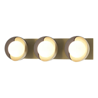 Hubbardton Forge - 201378-SKT-86-10-GG0711 - Brooklyn 3-Light Straight Double Shade Bath Sconce - Brooklyn - Modern Brass
