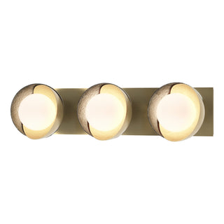 Hubbardton Forge - 201378-SKT-86-85-GG0711 - Brooklyn 3-Light Straight Double Shade Bath Sconce - Brooklyn - Modern Brass