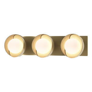 Hubbardton Forge - 201378-SKT-86-86-GG0711 - Brooklyn 3-Light Straight Double Shade Bath Sconce - Brooklyn - Modern Brass