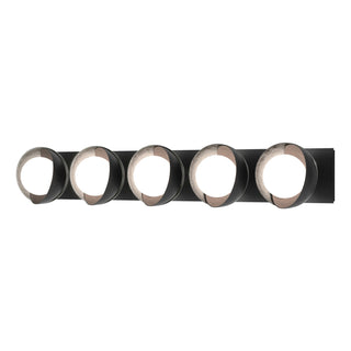 Hubbardton Forge - 201379-SKT-10-85-GG0711 - Brooklyn 5-Light Straight Double Shade Bath Sconce - Brooklyn - Black