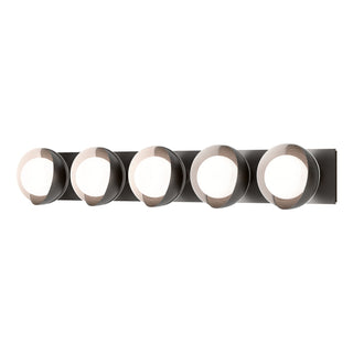 Hubbardton Forge - 201379-SKT-14-02-GG0711 - Brooklyn 5-Light Straight Double Shade Bath Sconce - Brooklyn - Oil Rubbed Bronze