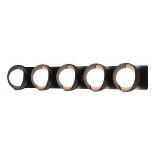 Hubbardton Forge - 201379-SKT-14-10-GG0711 - Brooklyn 5-Light Straight Double Shade Bath Sconce - Brooklyn - Oil Rubbed Bronze