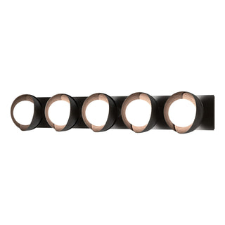 Hubbardton Forge - 201379-SKT-14-14-GG0711 - Brooklyn 5-Light Straight Double Shade Bath Sconce - Brooklyn - Oil Rubbed Bronze
