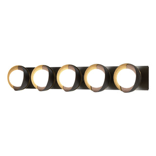 Hubbardton Forge - 201379-SKT-14-86-GG0711 - Brooklyn 5-Light Straight Double Shade Bath Sconce - Brooklyn - Oil Rubbed Bronze