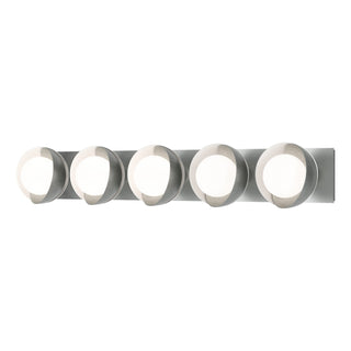Hubbardton Forge - 201379-SKT-82-02-GG0711 - Brooklyn 5-Light Straight Double Shade Bath Sconce - Brooklyn - Vintage Platinum