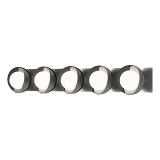 Hubbardton Forge - 201379-SKT-82-10-GG0711 - Brooklyn 5-Light Straight Double Shade Bath Sconce - Brooklyn - Vintage Platinum