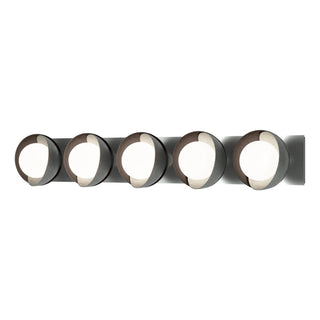 Hubbardton Forge - 201379-SKT-82-14-GG0711 - Brooklyn 5-Light Straight Double Shade Bath Sconce - Brooklyn - Vintage Platinum