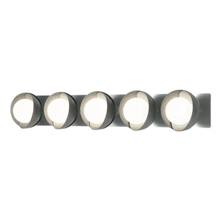 Hubbardton Forge - 201379-SKT-82-82-GG0711 - Brooklyn 5-Light Straight Double Shade Bath Sconce - Brooklyn - Vintage Platinum