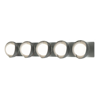 Hubbardton Forge - 201379-SKT-82-85-GG0711 - Brooklyn 5-Light Straight Double Shade Bath Sconce - Brooklyn - Vintage Platinum