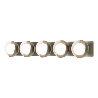 Hubbardton Forge - 201379-SKT-84-02-GG0711 - Brooklyn 5-Light Straight Double Shade Bath Sconce - Brooklyn - Soft Gold