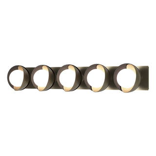 Hubbardton Forge - 201379-SKT-84-10-GG0711 - Brooklyn 5-Light Straight Double Shade Bath Sconce - Brooklyn - Soft Gold