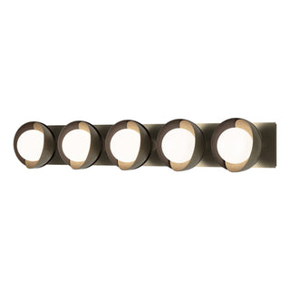 Hubbardton Forge - 201379-SKT-84-14-GG0711 - Brooklyn 5-Light Straight Double Shade Bath Sconce - Brooklyn - Soft Gold