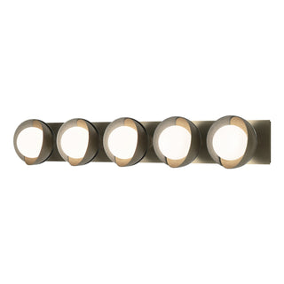 Hubbardton Forge - 201379-SKT-84-82-GG0711 - Brooklyn 5-Light Straight Double Shade Bath Sconce - Brooklyn - Soft Gold