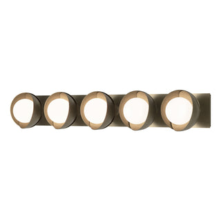 Hubbardton Forge - 201379-SKT-84-84-GG0711 - Brooklyn 5-Light Straight Double Shade Bath Sconce - Brooklyn - Soft Gold