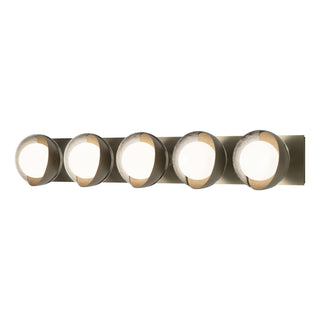 Hubbardton Forge - 201379-SKT-84-85-GG0711 - Brooklyn 5-Light Straight Double Shade Bath Sconce - Brooklyn - Soft Gold