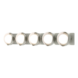 Hubbardton Forge - 201379-SKT-85-02-GG0711 - Brooklyn 5-Light Straight Double Shade Bath Sconce - Brooklyn - Sterling