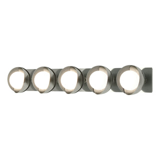 Hubbardton Forge - 201379-SKT-85-82-GG0711 - Brooklyn 5-Light Straight Double Shade Bath Sconce - Brooklyn - Sterling