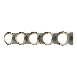 Hubbardton Forge - 201379-SKT-85-85-GG0711 - Brooklyn 5-Light Straight Double Shade Bath Sconce - Brooklyn - Sterling