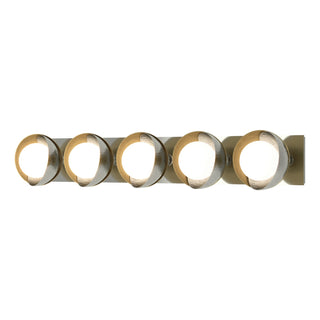 Hubbardton Forge - 201379-SKT-85-86-GG0711 - Brooklyn 5-Light Straight Double Shade Bath Sconce - Brooklyn - Sterling