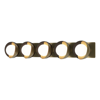 Hubbardton Forge - 201379-SKT-86-10-GG0711 - Brooklyn 5-Light Straight Double Shade Bath Sconce - Brooklyn - Modern Brass