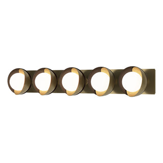 Hubbardton Forge - 201379-SKT-86-14-GG0711 - Brooklyn 5-Light Straight Double Shade Bath Sconce - Brooklyn - Modern Brass