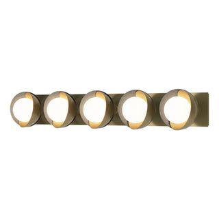 Hubbardton Forge - 201379-SKT-86-82-GG0711 - Brooklyn 5-Light Straight Double Shade Bath Sconce - Brooklyn - Modern Brass