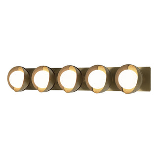 Hubbardton Forge - 201379-SKT-86-84-GG0711 - Brooklyn 5-Light Straight Double Shade Bath Sconce - Brooklyn - Modern Brass