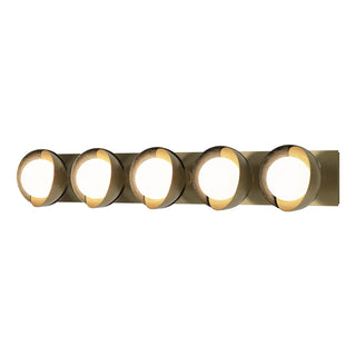 Hubbardton Forge - 201379-SKT-86-85-GG0711 - Brooklyn 5-Light Straight Double Shade Bath Sconce - Brooklyn - Modern Brass