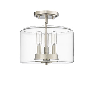 Asheville 3-Light Semi-Flush Ceiling Mount Brushed Nickel