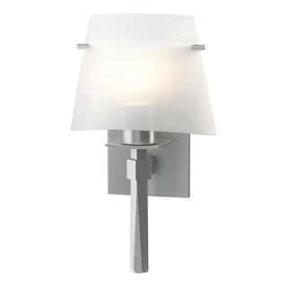 Hubbardton Forge - 204825-SKT-82-GG0246 - Beacon Hall Half Cone Glass Sconce - Beacon Hall - Vintage Platinum