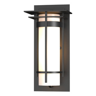 Hubbardton Forge - 305992-SKT-80-GG0066 - Banded with Top Plate Small Outdoor Sconce - Banded - Coastal Black