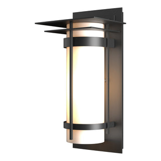 Hubbardton Forge - 305993-SKT-80-GG0034 - Banded with Top Plate Outdoor Sconce - Banded - Coastal Black