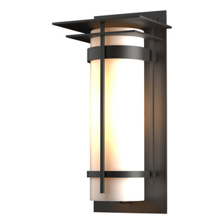 Hubbardton Forge - 305994-SKT-14-GG0037 - Banded with Top Plate Large Outdoor Sconce - Banded - Coastal Oil Rubbed Bronze