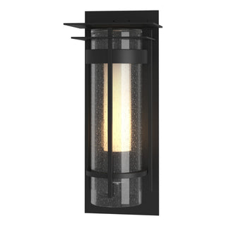Hubbardton Forge - 305996-SKT-80-ZS0654 - Torch Small Outdoor Sconce with Top Plate - Torch - Coastal Black