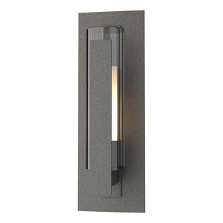Hubbardton Forge - 307281-SKT-20-ZU0660 - Vertical Bar Fluted Glass Small Outdoor Sconce - Vertical Bar - Coastal Natural Iron