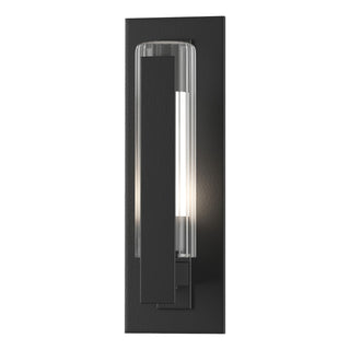 Hubbardton Forge - 307281-SKT-80-ZU0660 - Vertical Bar Fluted Glass Small Outdoor Sconce - Vertical Bar - Coastal Black