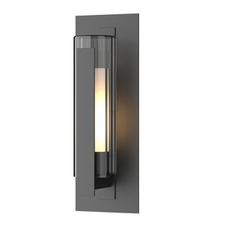 Hubbardton Forge - 307282-SKT-80-ZU0658 - Vertical Bar Fluted Glass Medium Outdoor Sconce - Vertical Bar - Coastal Black