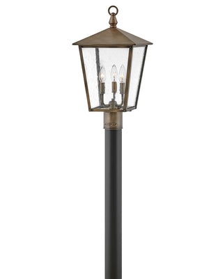 Huntersfield Medium Post Mount Lantern in Burnished Bronze