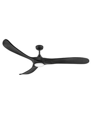 Hinkley - 903872FBB-LDD - 72"Ceiling Fan - Swell Illuminated - Matte Black