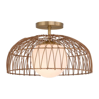 Meridian - M7043NB - One Light Convertible Pendant/Semi-Flush - Natural Brass
