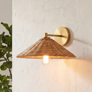 One Light Wall Sconce in Natural Brass