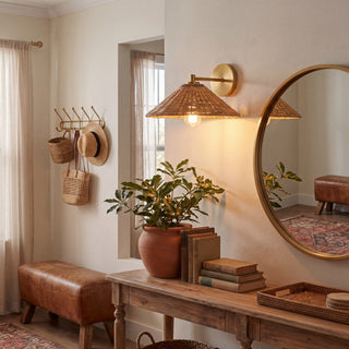 One Light Wall Sconce in Natural Brass