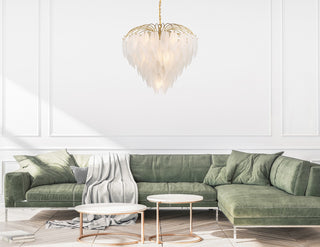 Boa Nine Light Chandelier in Warm Brass