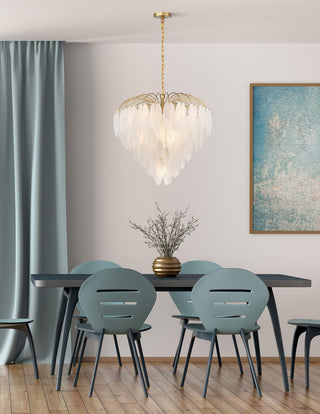 Boa Nine Light Chandelier in Warm Brass